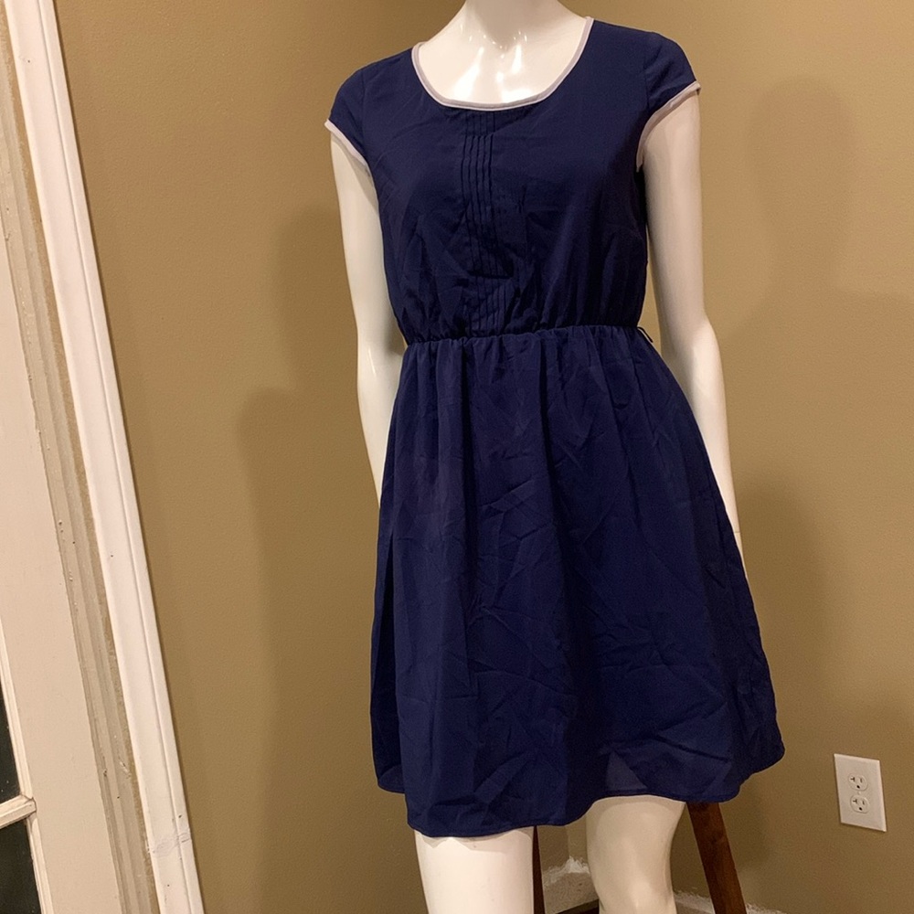 Navy Dress Xhilaration  Waist Elastic Size Small